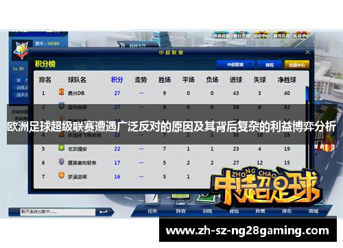 欧洲足球超级联赛遭遇广泛反对的原因及其背后复杂的利益博弈分析