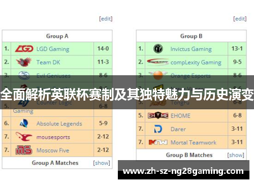 全面解析英联杯赛制及其独特魅力与历史演变